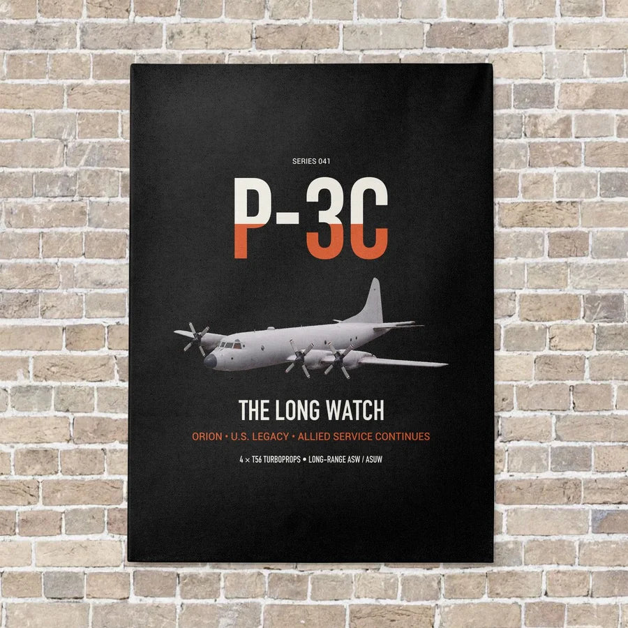P-3C Orion vertical canvas print - no frame - black background