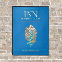 Thumbnail for Innsbruck Airport INN - Canvas Framed - Turquoise