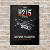 Thumbnail for Airbus H215 vertical canvas print - no frame - black background