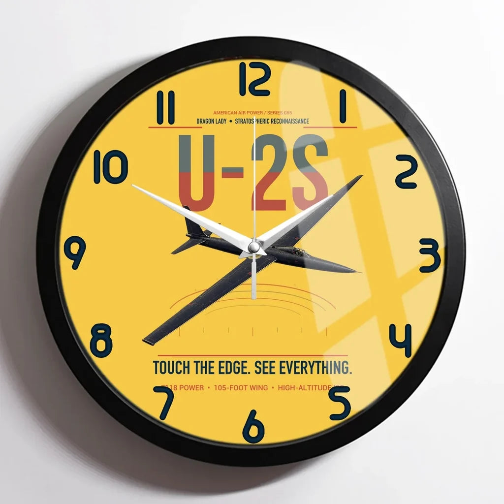U-2S Dragon Lady design on yellow framed wall clock