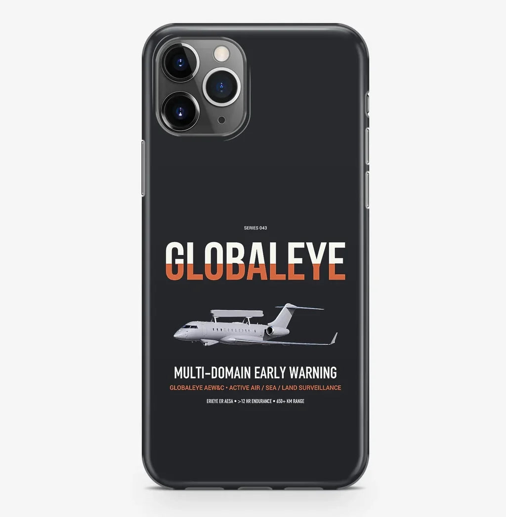 Saab GlobalEye design on black magsafe iphone case, for iPhone Pro Max