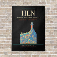 Thumbnail for Helena Regional Airport HLN vertical canvas print - no frame - black background