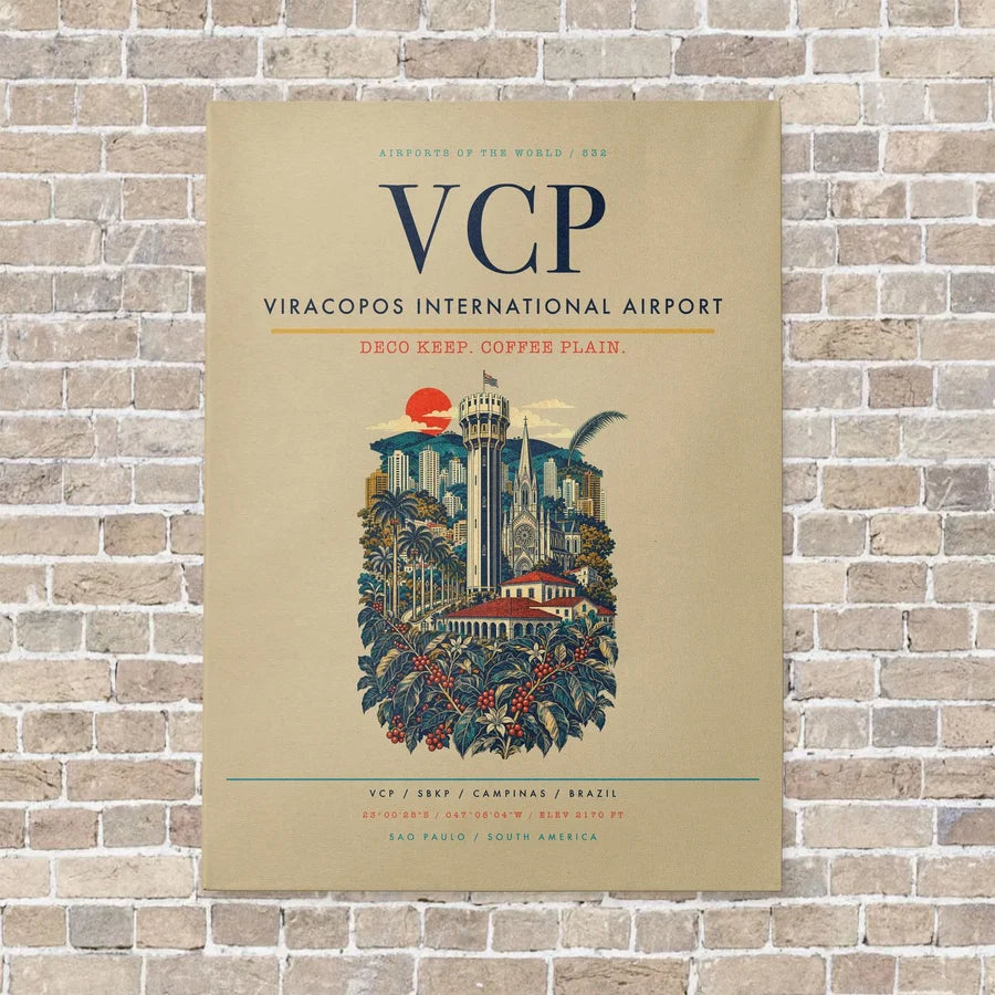 Viracopos International Airport VCP - Canvas No Frame - Beige