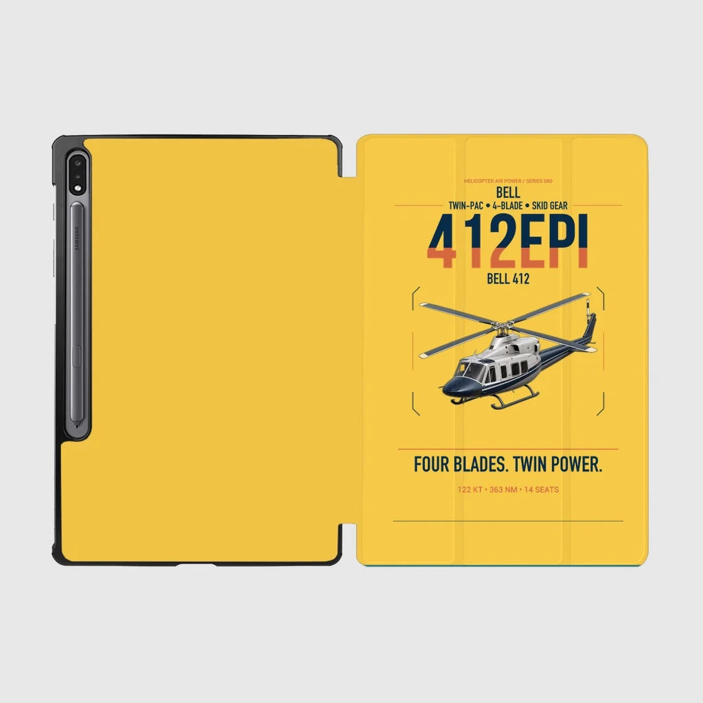 Bell 412EPI design on yellow samsung tablet tablet case