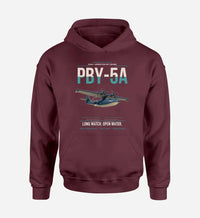 Thumbnail for PBY-5A Catalina design on dark red double-side hoodie, single-side print