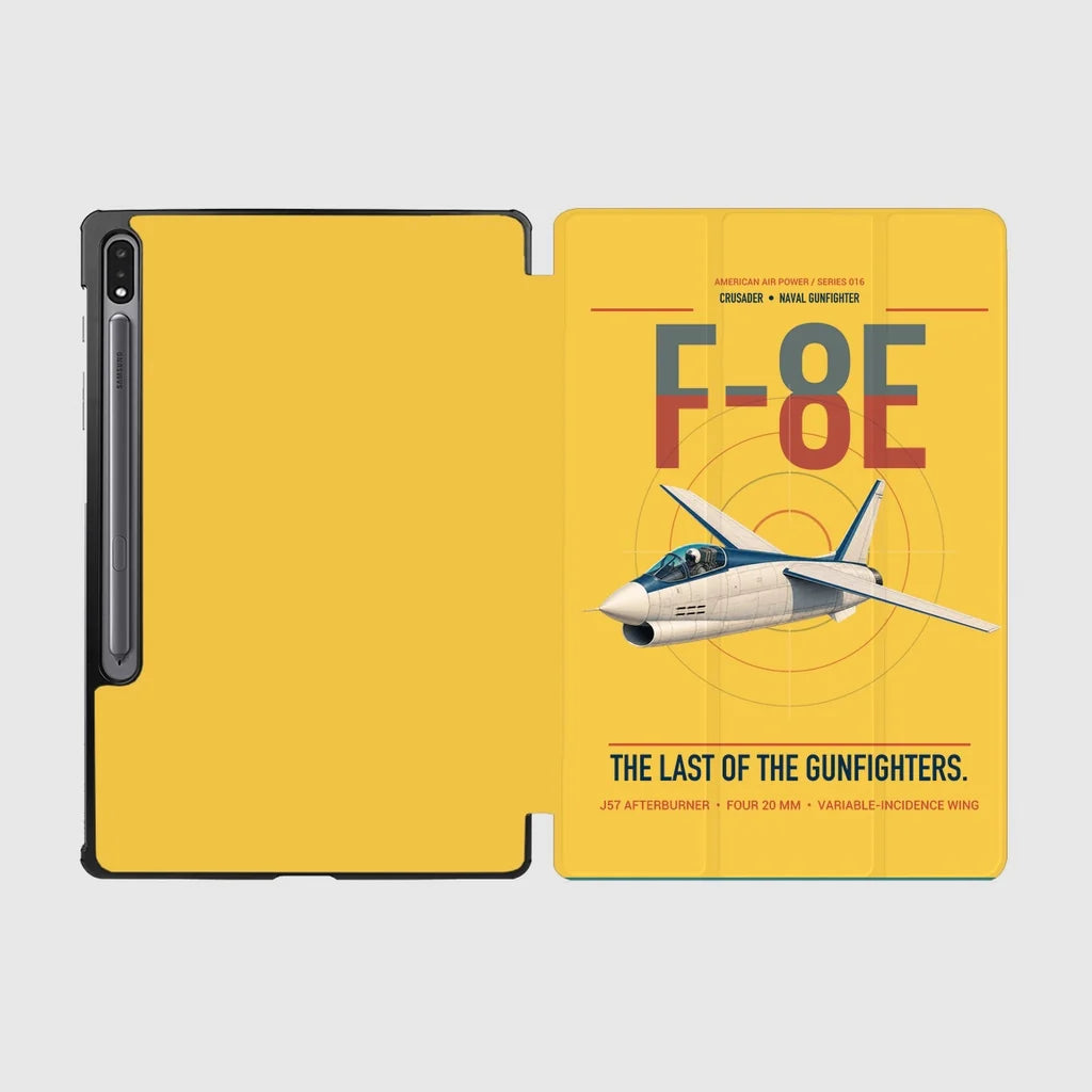 F-8E Crusader design on yellow samsung tablet tablet case