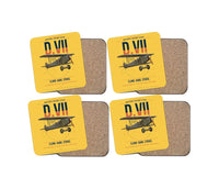 Thumbnail for Fokker D.VII design on yellow 4 pieces set coaster