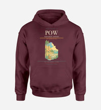 Thumbnail for Portorož Airport (POW) design on dark red hoodie single-side print