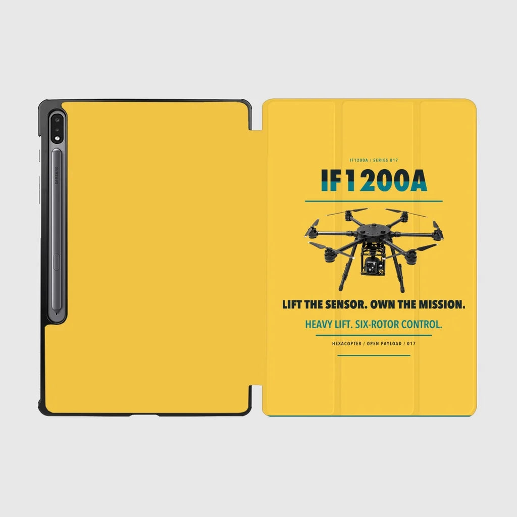 Inspired Flight IF1200A design on yellow samsung tablet tablet case