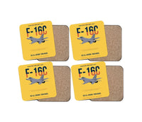 Thumbnail for F-16C Fighting Falcon See All Around Turn Inside design on yellow 4 pieces set coaster