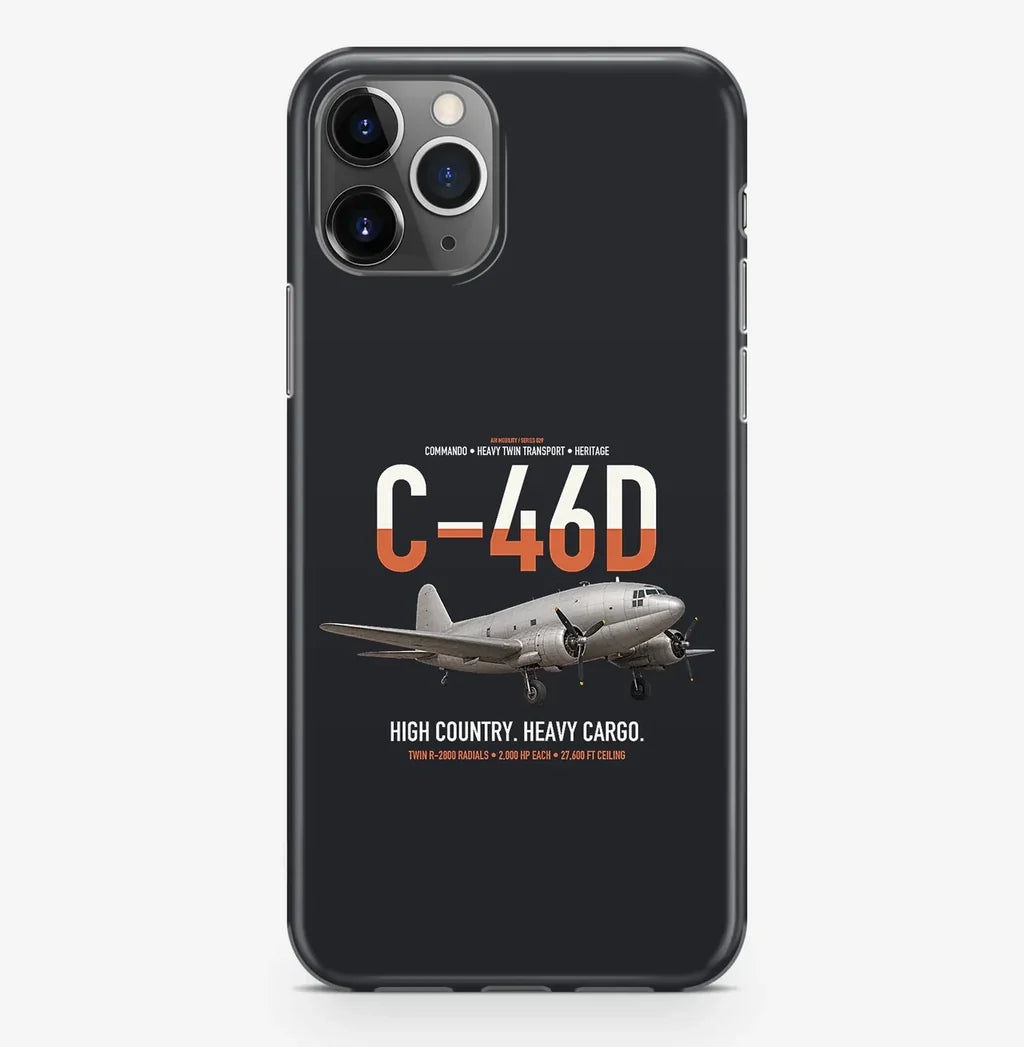C-46D Commando design on black magsafe iphone case, for iPhone Pro Max
