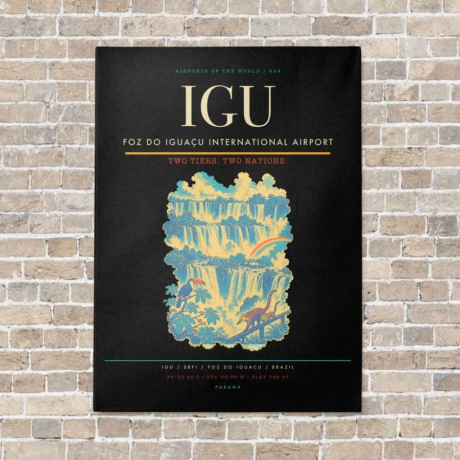Foz do Iguaçu International Airport IGU vertical canvas print - no frame - black background