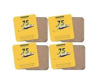 Thumbnail for Bombardier Learjet 75 Liberty design on yellow 4 pieces set coaster
