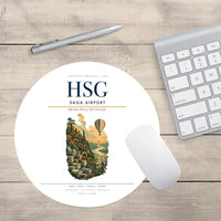 Thumbnail for Saga Airport (HSG) design on white round mouse pad