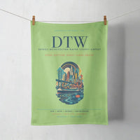 Thumbnail for Detroit Metropolitan Wayne County Airport (DTW) design on light green towel