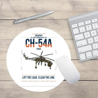 Thumbnail for Sikorsky CH-54A Tarhe design on white round mouse pad
