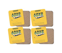 Thumbnail for Bombardier Learjet 60XR design on yellow 4 pieces set coaster