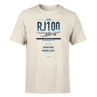 Thumbnail for Avro RJ100 design on beige double-side t-shirt, single-side print