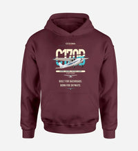 Thumbnail for Cessna 170B design on dark red double-side hoodie, single-side print