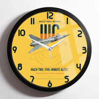 Thumbnail for Dassault Mirage IIIC design on yellow framed wall clock