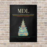 Thumbnail for Mandalay International Airport MDL vertical canvas print - no frame - black background
