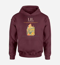 Thumbnail for Lille Airport (LIL) design on dark red hoodie single-side print