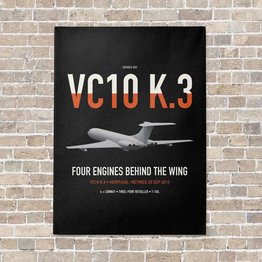 Vickers VC10 K.3 vertical canvas print - no frame - black background
