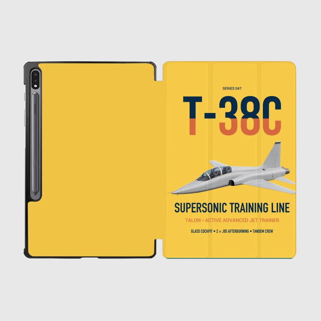 T-38C Talon design on yellow samsung tablet tablet case