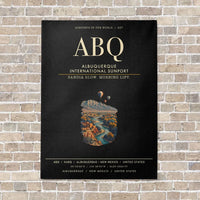 Thumbnail for Albuquerque International Sunport ABQ vertical canvas print - no frame - black background