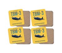 Thumbnail for TBM-3 Avenger design on yellow 4 pieces set coaster