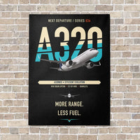 Thumbnail for Airbus A320neo vertical canvas print - no frame - black background