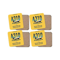 Thumbnail for Airbus A310-200P2F design on yellow 4 pieces set coaster