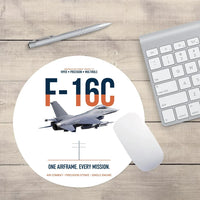 Thumbnail for F-16C Fighting Falcon One Airframe Every Mission design on white round mouse pad