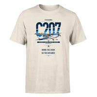 Thumbnail for Cessna T207A Stationair 8 design on beige t-shirt, single-side print