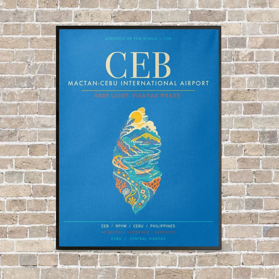Mactan-Cebu International Airport CEB - Canvas Framed - Turquoise