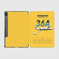 Thumbnail for Bombardier Learjet 36A design on yellow samsung tablet tablet case