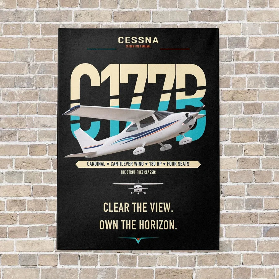 Cessna 177B Cardinal vertical canvas print - no frame - black background