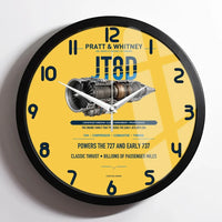 Thumbnail for JT8D design on yellow framed wall clock
