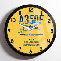 Thumbnail for Airbus A350F design on yellow framed wall clock