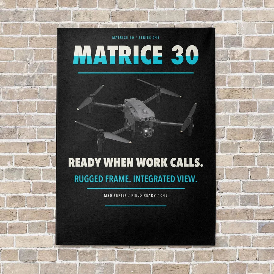 DJI Matrice 30 vertical canvas print - no frame - black background