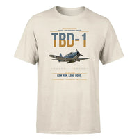 Thumbnail for TBD-1 Devastator design on beige double-side t-shirt, single-side print