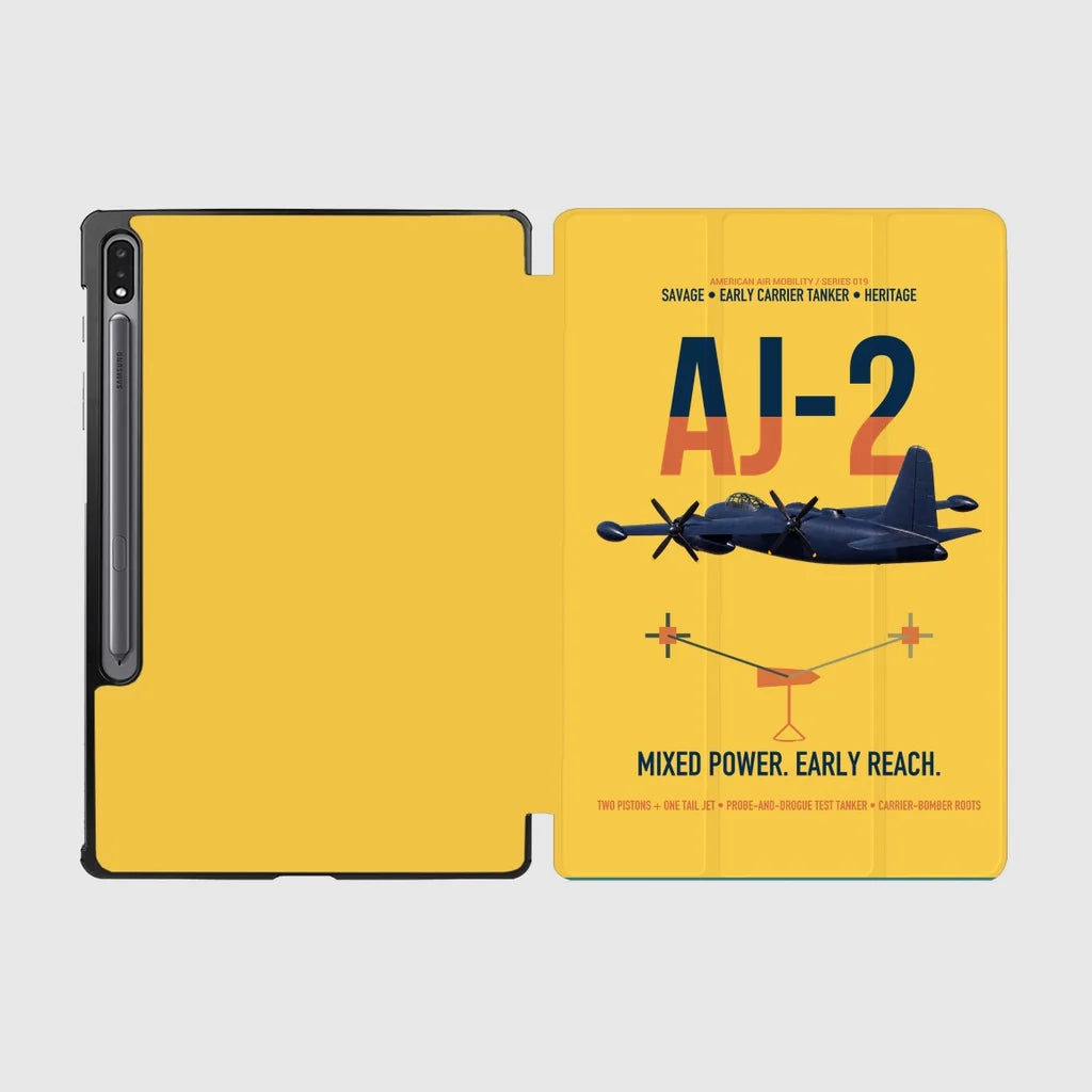 AJ-2 Savage Tanker design on yellow samsung tablet tablet case