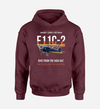 Thumbnail for F11C-2 GOSHAWK design on dark red hoodie single side