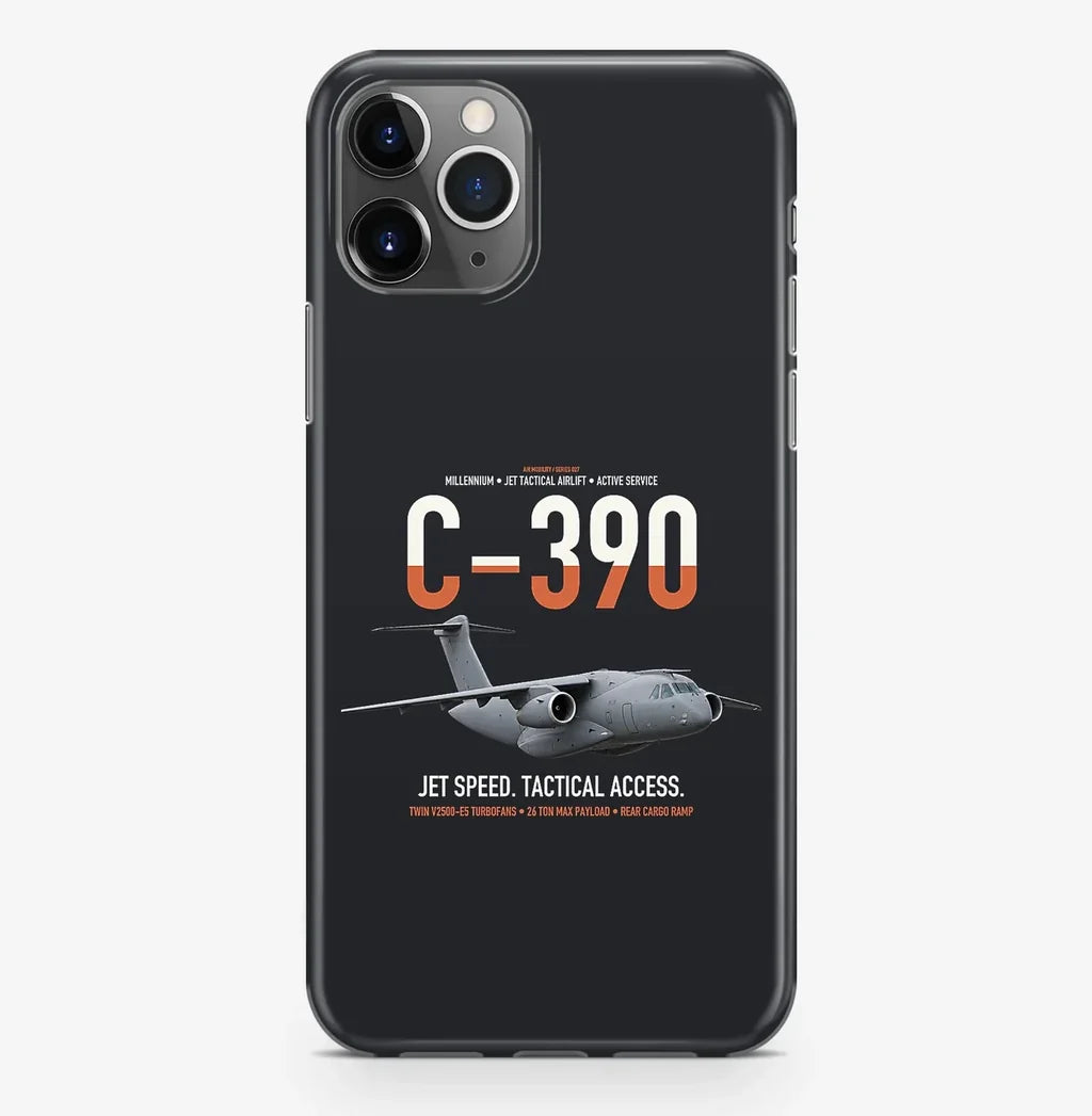 C-390 Millennium design on black magsafe iphone case, for iPhone Pro Max