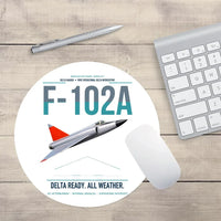 Thumbnail for F-102A Delta Dagger design on white round mouse pad