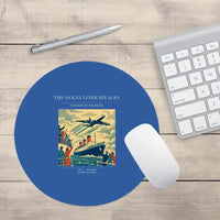 Thumbnail for VINTAGE G4307 - The Ocean Liner Rivalry - Designed Mouse Pads design on blue round