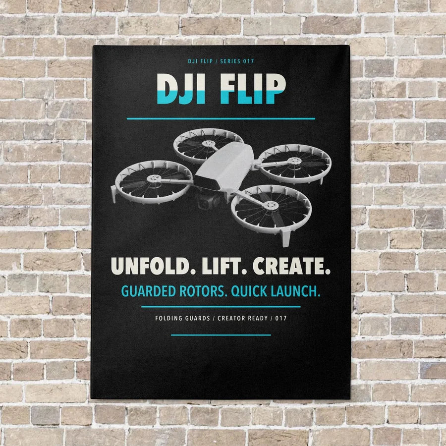 DJI Flip vertical canvas print - no frame - black background