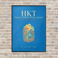 Thumbnail for Phuket International Airport HKT - Canvas Framed - Turquoise