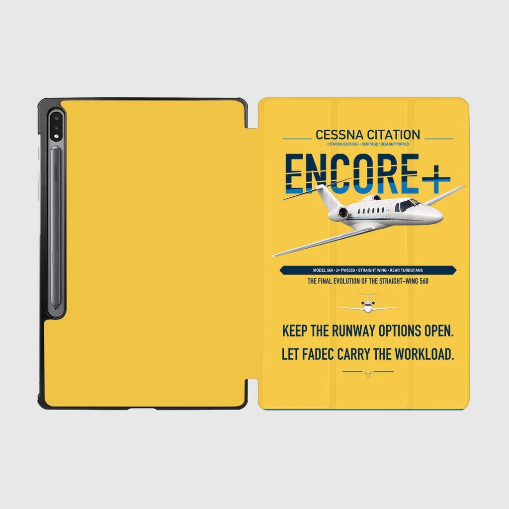 Cessna Citation Encore+ design on yellow samsung tablet tablet case