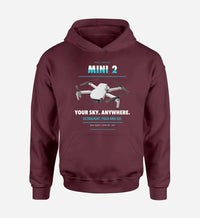 Thumbnail for DJI Mini 2 design on dark red hoodie single side